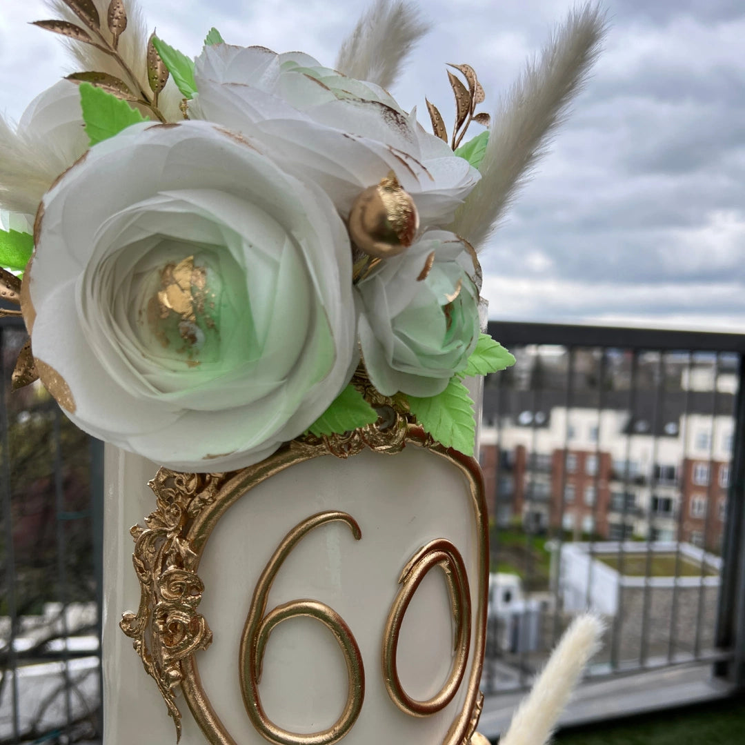 elegant 60th birthday cake