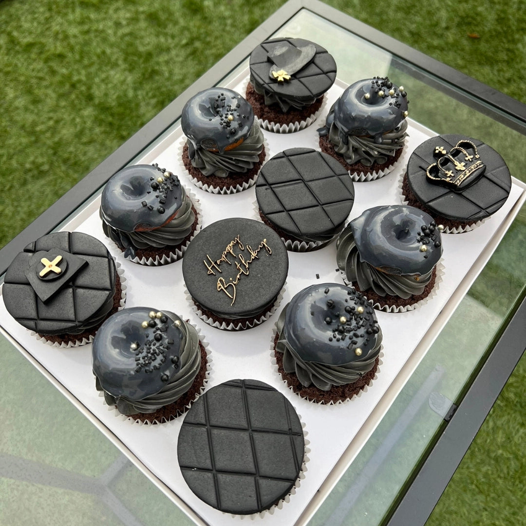BLACK MASCULINE CUPCAKE DESIGN