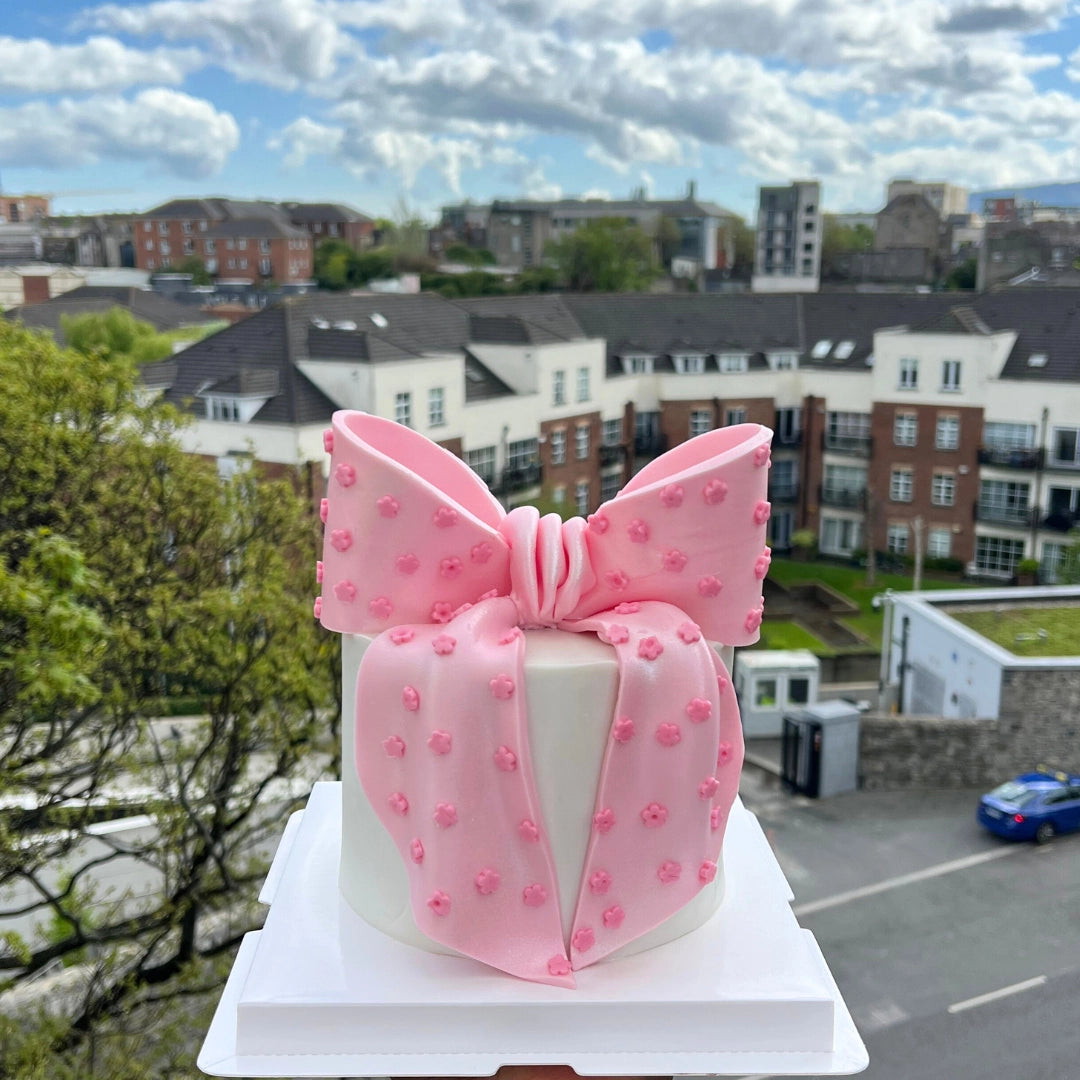 CAKE WITH A PINK BOW