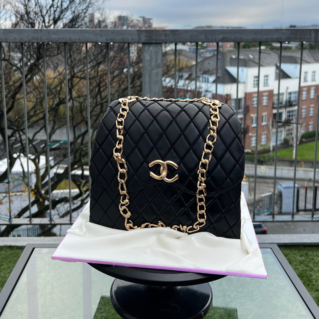 black channel bag cake