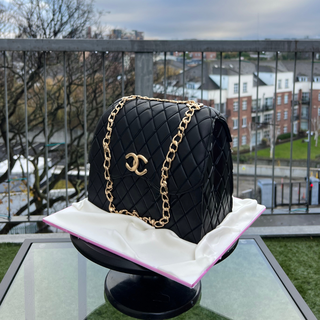 black channel bag cake