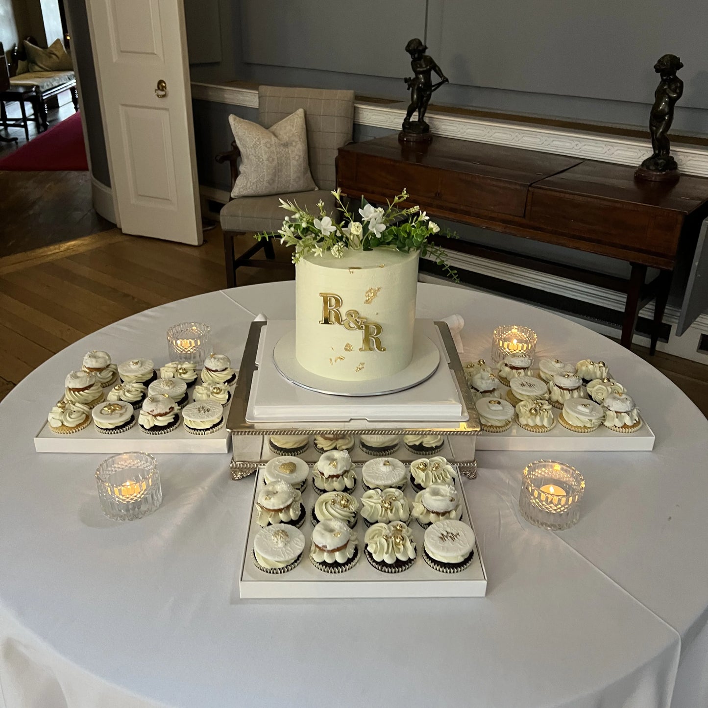 Simple Buttercream Wedding Cake With Florals