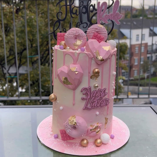 PINK LOVE BOMBED BUTTERCREAM CAKE