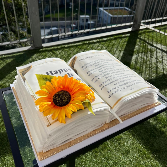 DIVINE PAGES: HYPER-REALISTIC BIBLE CAKE