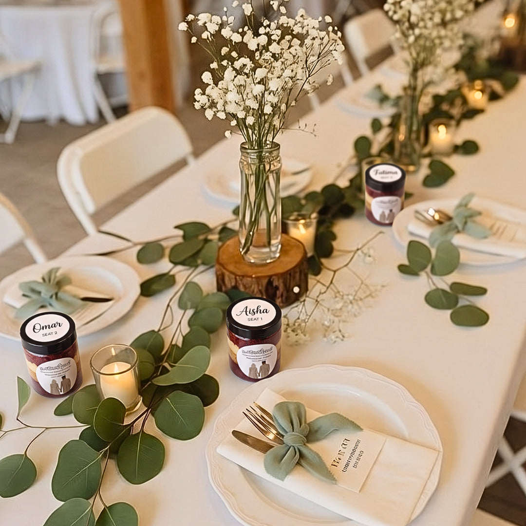 Wedding Favour Cake Jars Dublin | Personalised Seat Number Favours | CakeMeAway