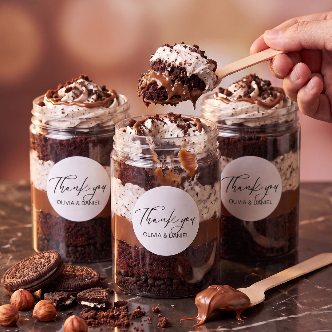 Wedding Favour Cake Jars Dublin | Personalised Seat Number Favours | CakeMeAway
