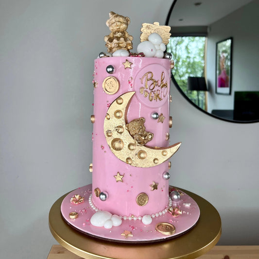 BABY GIRL GALAXY THEMED SHOWER CAKE