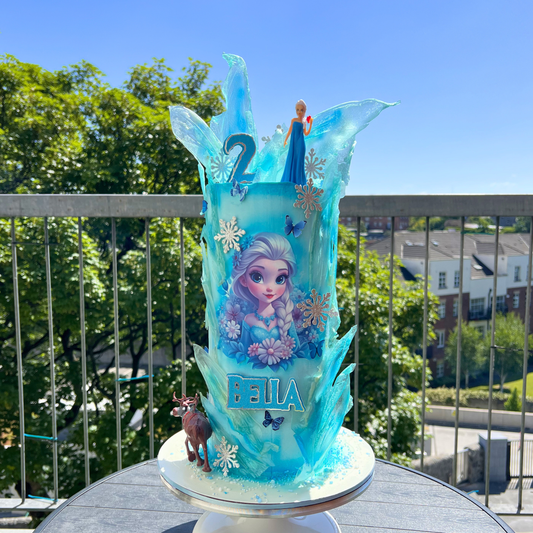 Bespoke Tall Blue frozen cake