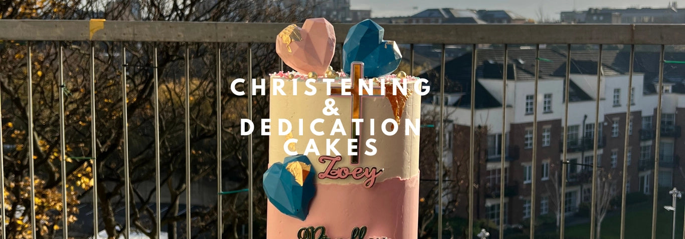 Dedication and christening cake banner