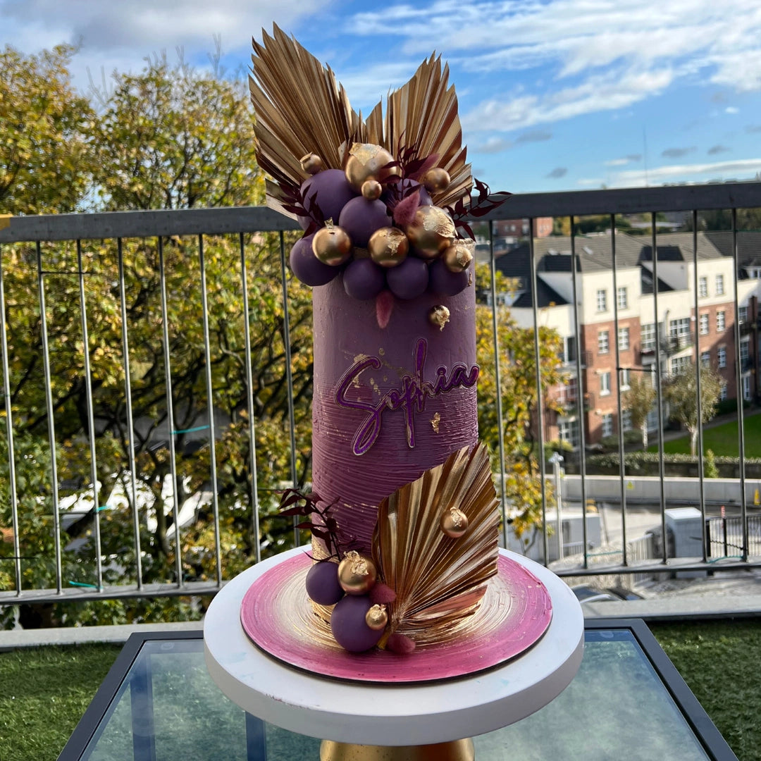 Tall luxury purple buttercream cake 
