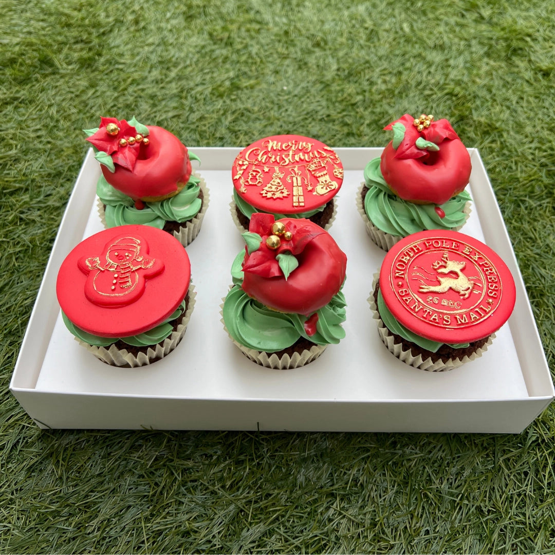 XMAS THEMED CUPCAKES (BOX OF 6)