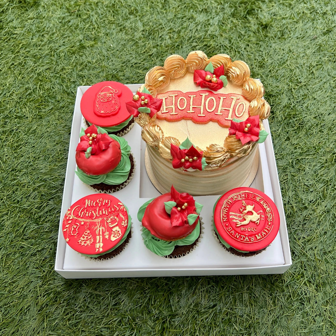 CHRISTMAS THEMED CAKE CUPCAKE SET