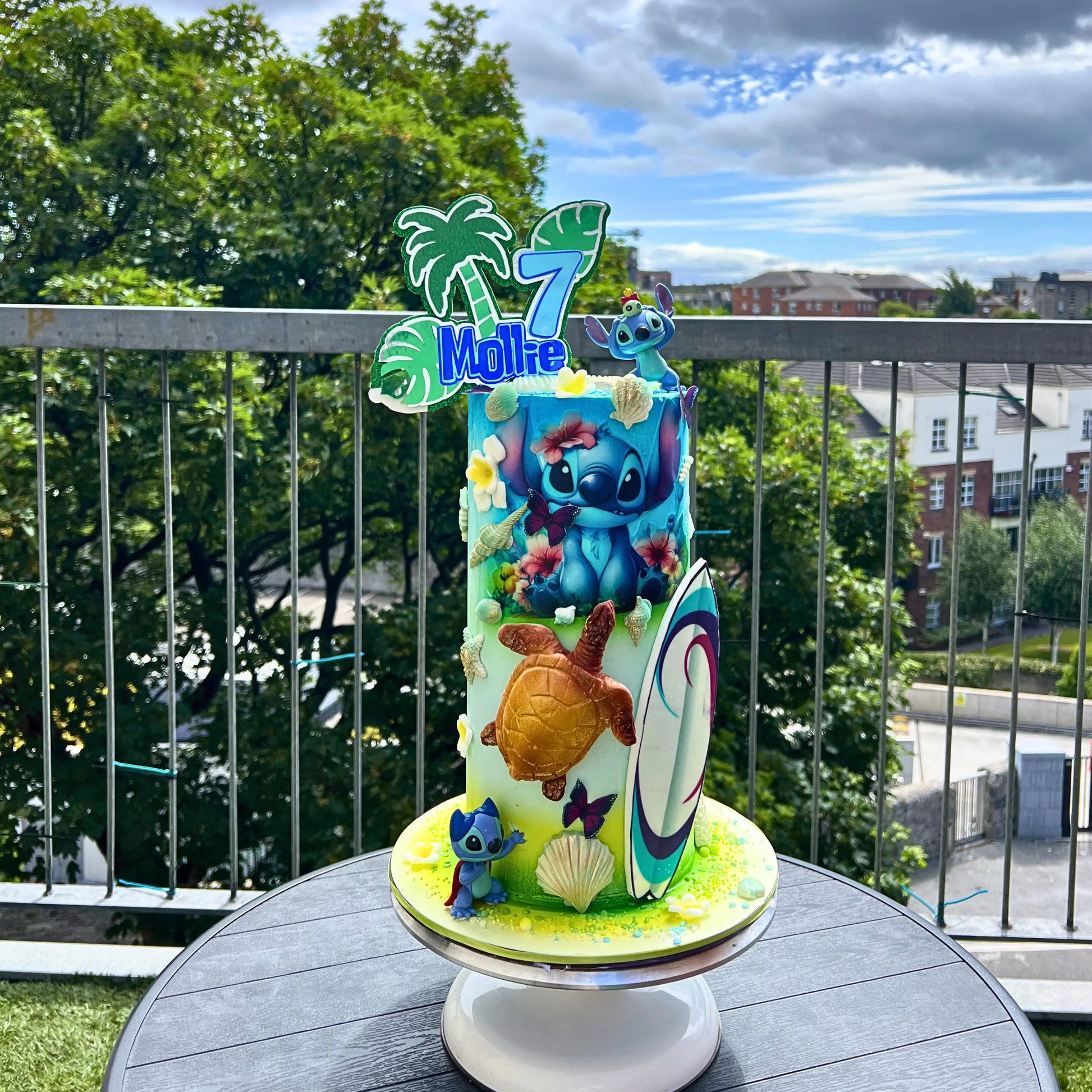 blue luxury lilo and stitch cake