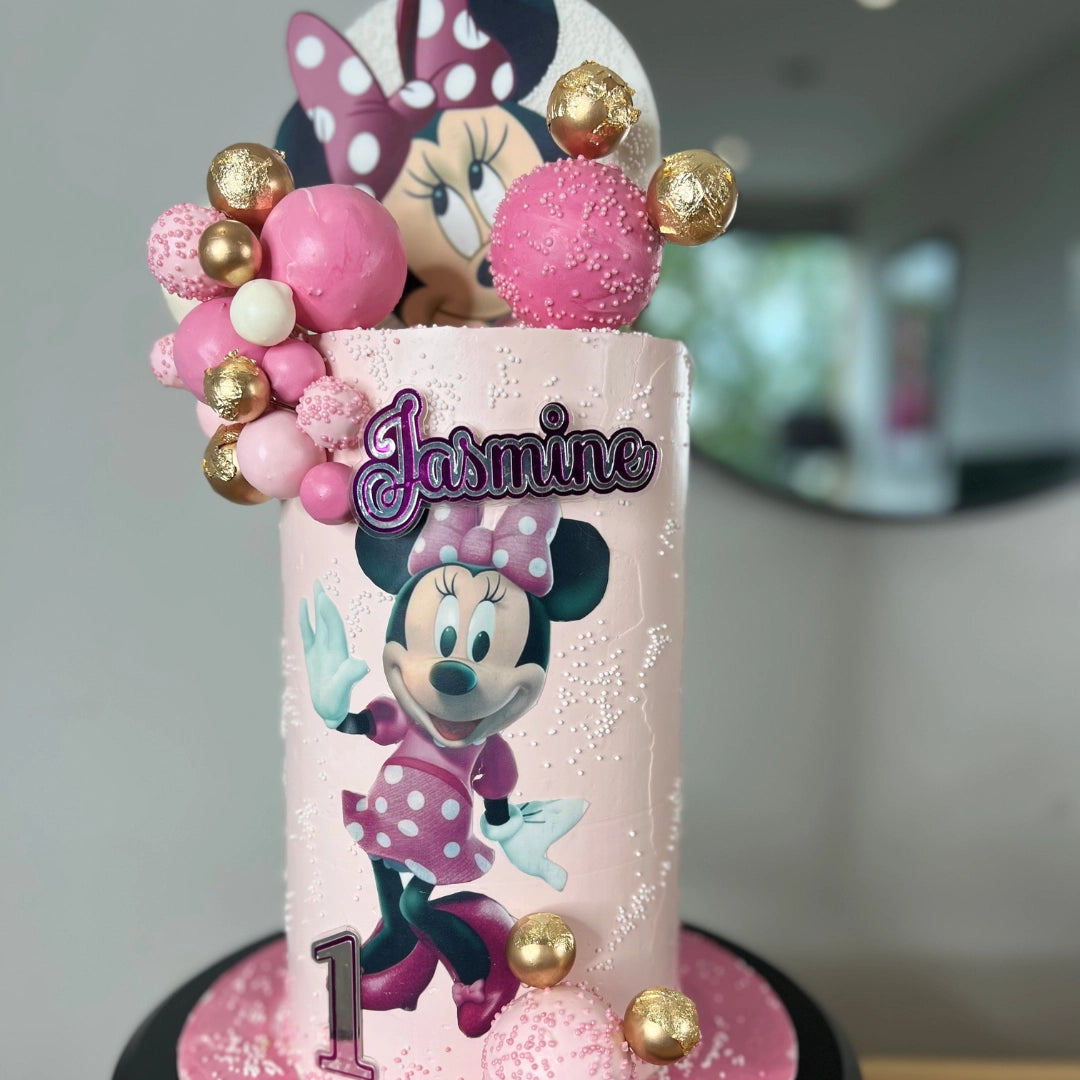 custom Minnie Mouse birthday cake 